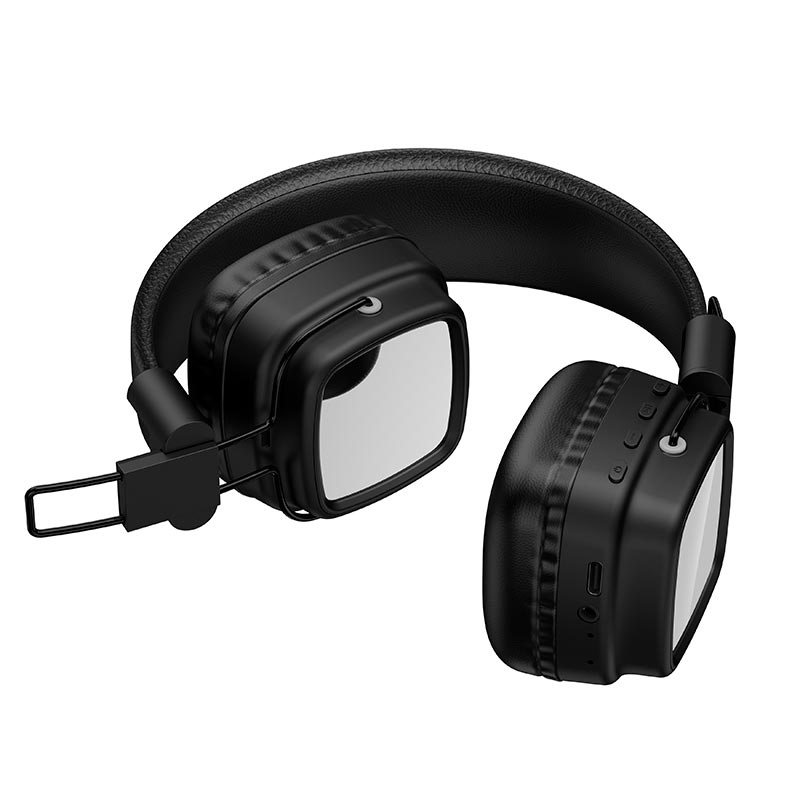 Наушники HOCO W72 Earl Ⅲ abyss mirror BT headphones |BT6.0/AUX, 25h| black (6942007680585) Черный на картинке №5