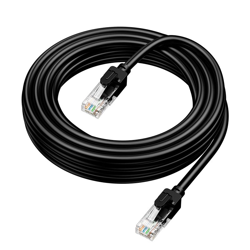 Кабель HOCO Cat.6 Gigabit network cable US14 |5m, 1Gbps| black (6942007683586) Черный на картинке №1