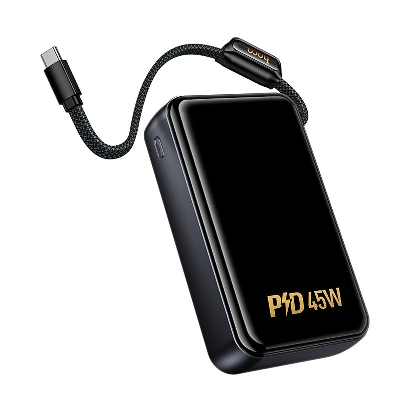 УМБ HOCO Shine power bank with cable Q54 20000mAh |1C/1A, 45W/3A, PD/QC| grey (69422007680486) Серый на картинке №4