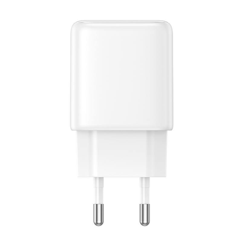 Адаптер сетевой HOCO Seguro single port charger N86 |1Type-C, PD20W/QC, 3A| white (6942007687287) Белый на картинке №4