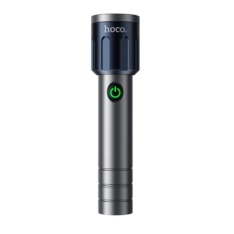 Фонарик HOCO strong light super bright portable outdoor flashlight DL25 |1200LM, IPX4, Type-C| silver (85887) Серебристый на картинке №2