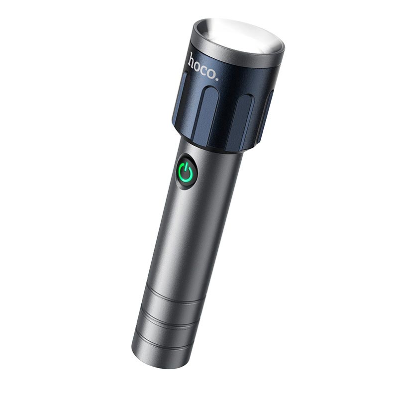 Фонарик HOCO strong light super bright portable outdoor flashlight DL25 |1200LM, IPX4, Type-C| silver (85887) Серебристый на картинке №4