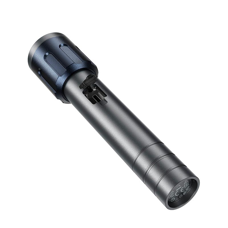 Фонарик HOCO strong light super bright portable outdoor flashlight DL25 |1200LM, IPX4, Type-C| silver (85887) Серебристый на картинке №6
