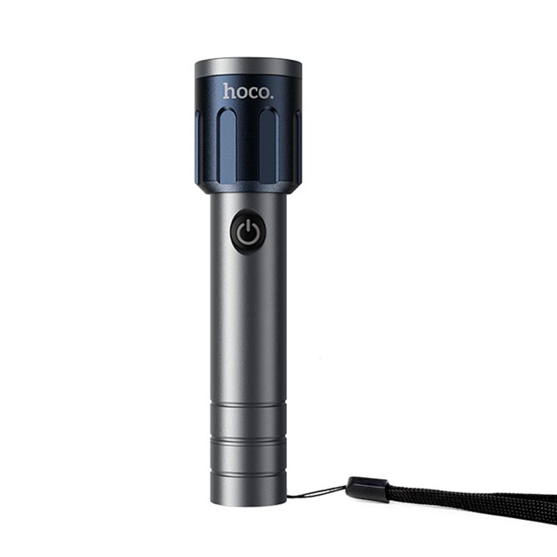Фонарик HOCO strong light super bright portable outdoor flashlight DL25 |1200LM, IPX4, Type-C| silver (85887) Серебристый на картинке №7