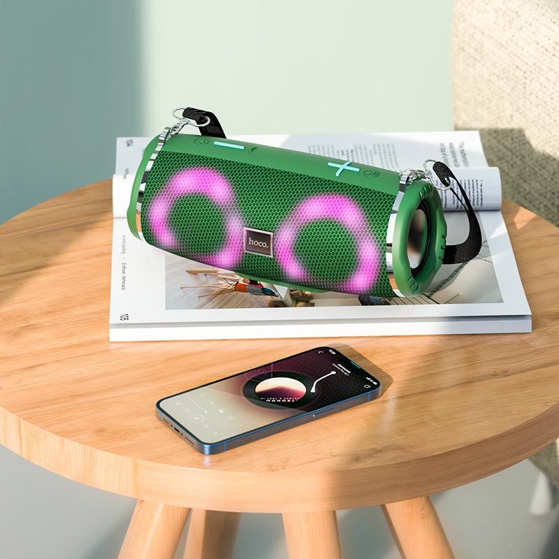 Акустика HOCO Sports BT speaker HC12 IPX4 |BT5.0, USB/AUX/TF/FM, 2h| black (6931474765789) Чорний на малюнкі №7