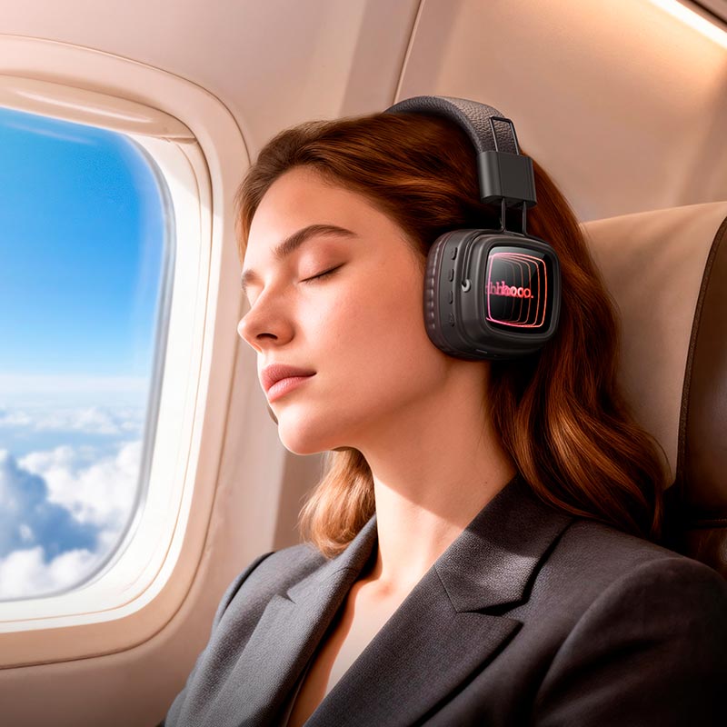 Наушники HOCO W72 Earl Ⅲ abyss mirror BT headphones |BT6.0/AUX, 25h| brown (6942007680592) Коричневый на картинке №4
