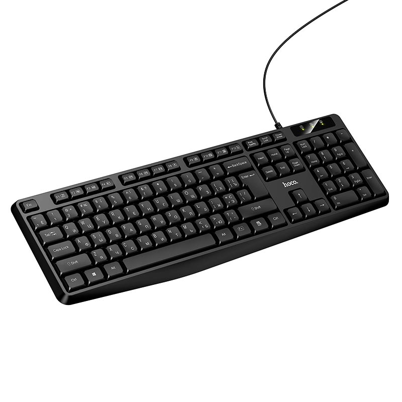Клавиатура HOCO Cool wired keyboard GM60 (Cyrillic version) |104 Keys, UA/ru/EN Layouts| black (6942007670593) Черный на картинке №2