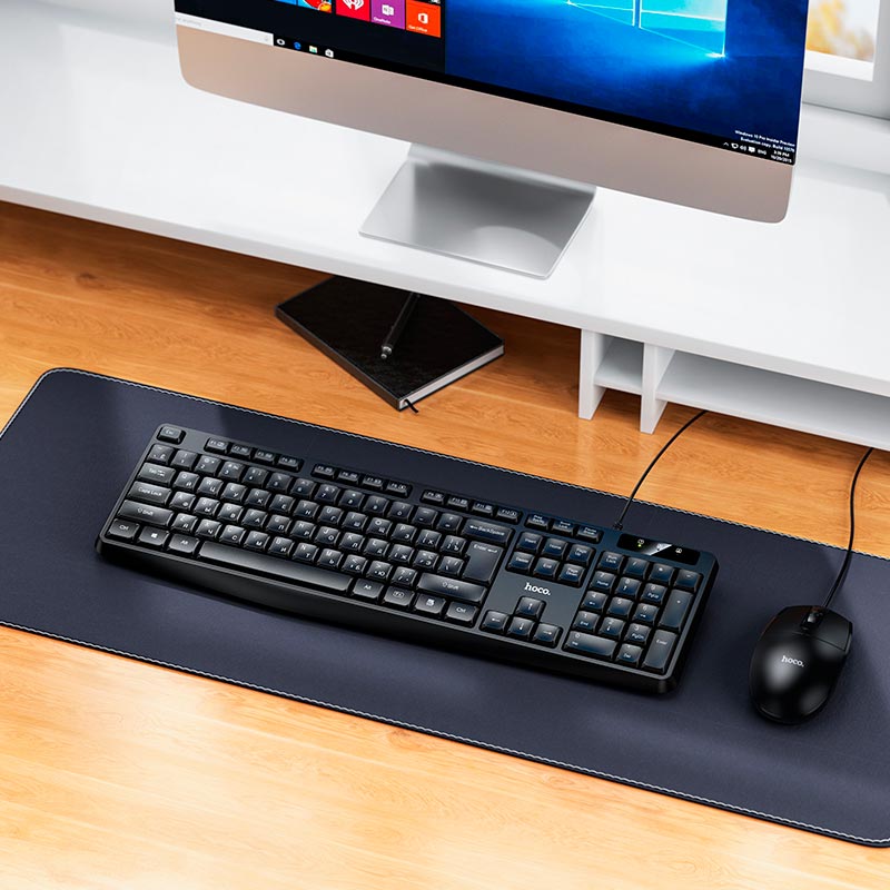 Клавиатура HOCO Cool wired keyboard GM60 (Cyrillic version) |104 Keys, UA/ru/EN Layouts| black (6942007670593) Черный на картинке №5