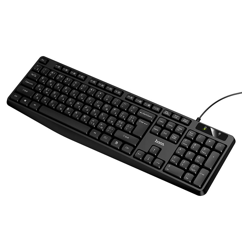 Клавиатура HOCO Cool wired keyboard GM60 (Cyrillic version) |104 Keys, UA/ru/EN Layouts| black (6942007670593) Черный на картинке №6