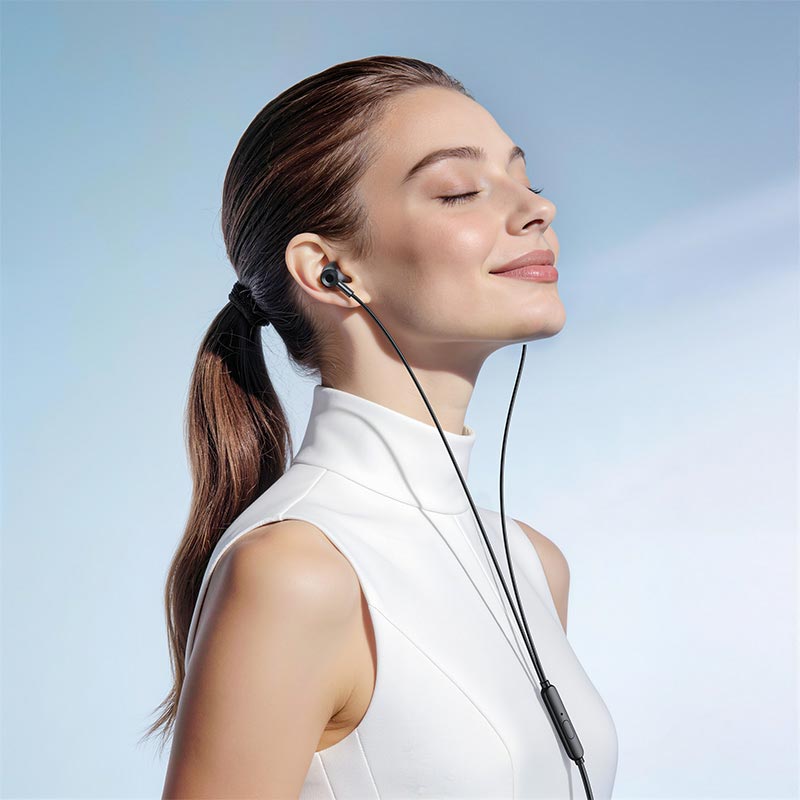 Наушники HOCO Mia universal earphones with microphone M119 black (6942007680493) Черный на картинке №6