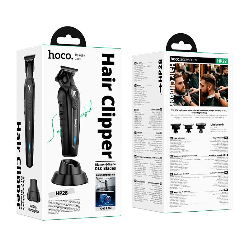 Електробритва HOCO Engraving electric hair clipper HP28 |7700rpm, 150min| black (6942007681193) Чорний на малюнкі №3