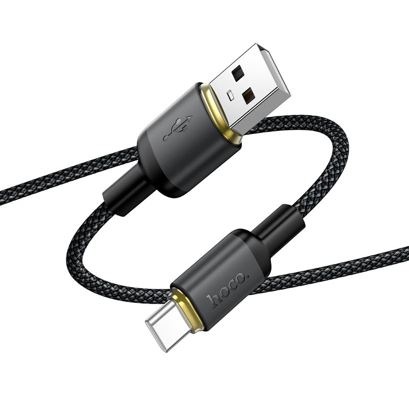 Кабель HOCO Type-C Benefit charging data cable X128 |1m, 36W| black (6942007681094) Черный на картинке №4