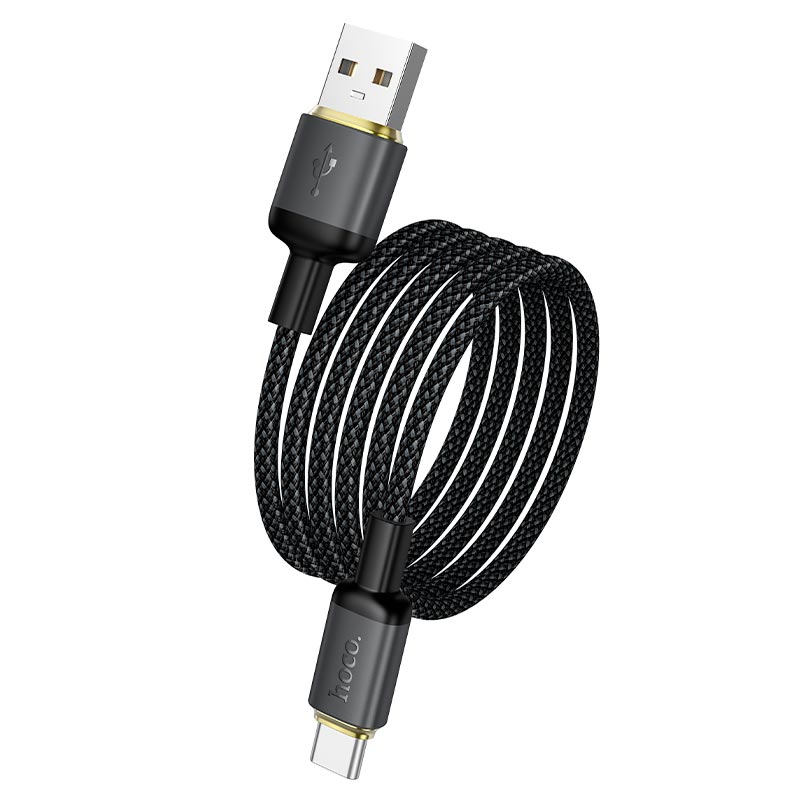 Кабель HOCO Type-C Benefit charging data cable X128 |1m, 36W| black (6942007681094) Черный на картинке №5