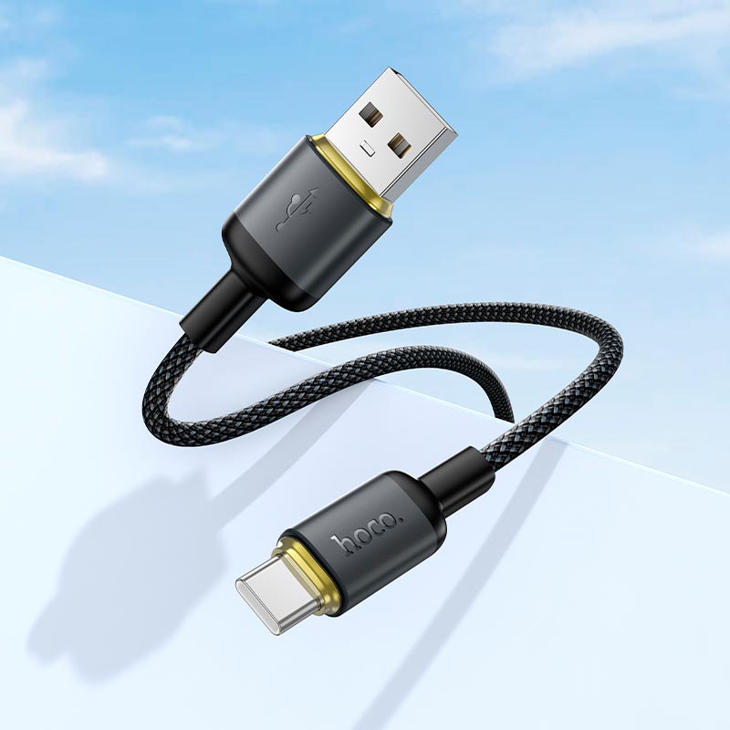 Кабель HOCO Type-C Benefit charging data cable X128 |1m, 36W| black (6942007681094) Черный на картинке №6