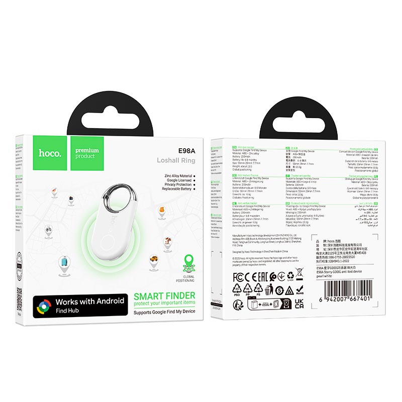 Пошуковий трекер HOCO Starry GOOG anti-lost device E98A |Google Find| black (6942007667395) Чорний на малюнкі №9