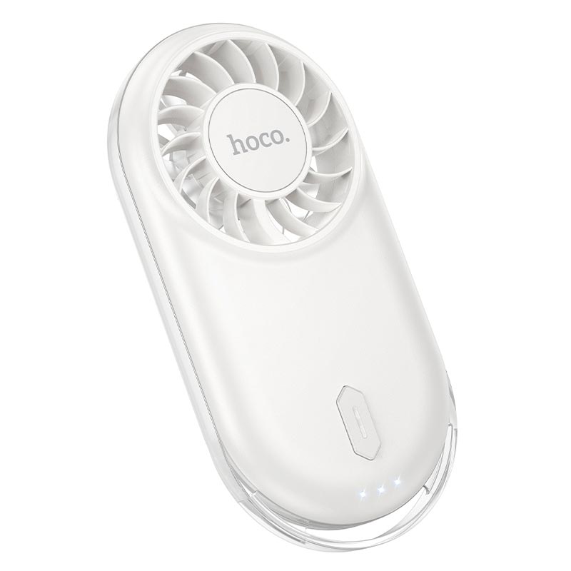 Вентилятор Hoco ultra-thin pocket fan HX611 |3 Levels, 50dB, 1-2.5h| Milky white (6942007683395) Белый на картинке №1