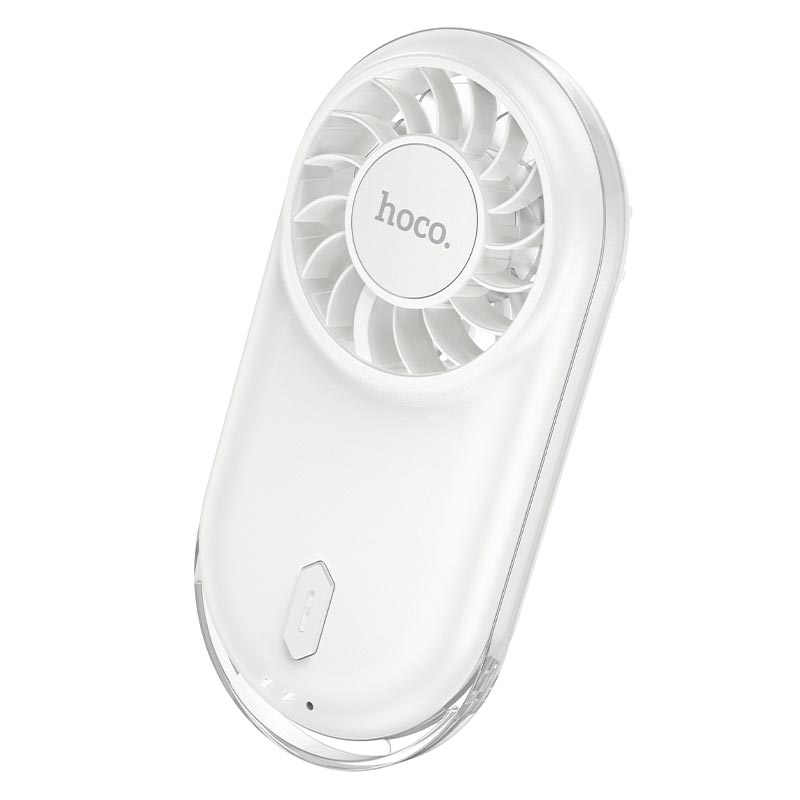 Вентилятор Hoco ultra-thin pocket fan HX611 |3 Levels, 50dB, 1-2.5h| Milky white (6942007683395) Белый на картинке №4