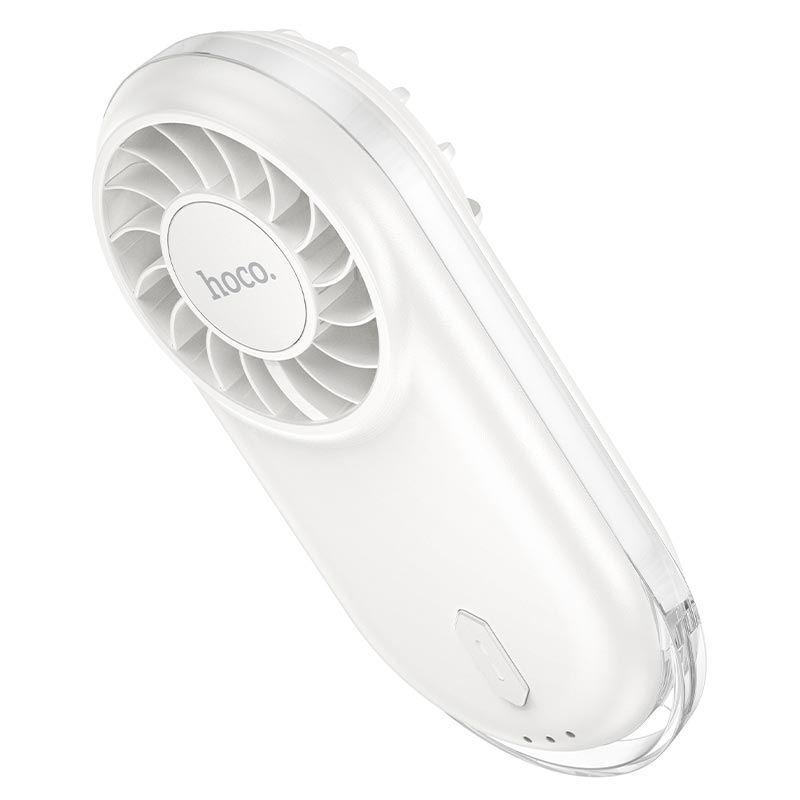Вентилятор Hoco ultra-thin pocket fan HX611 |3 Levels, 50dB, 1-2.5h| Milky white (6942007683395) Белый на картинке №6