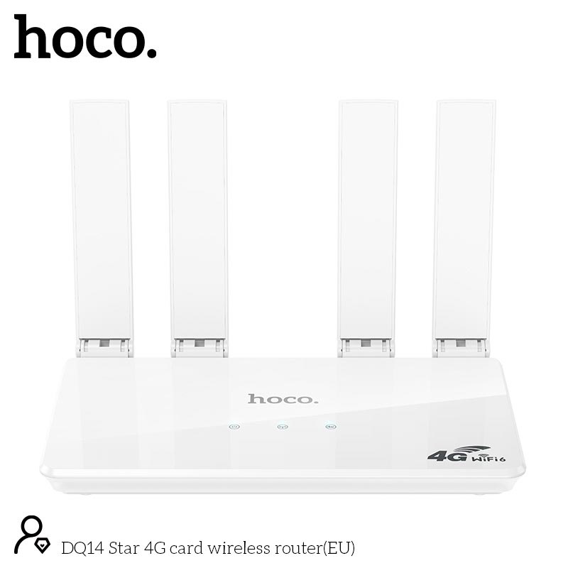 Роутер HOCO Star 4G card wireless router DQ14 (EU) |Micro SIM, Wi-Fi 286Mbps, LAN 100Mbps| white (87195) Белый на картинке №4