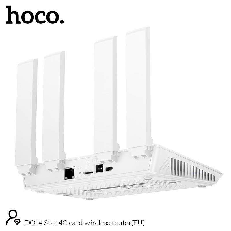 Роутер HOCO Star 4G card wireless router DQ14 (EU) |Micro SIM, Wi-Fi 286Mbps, LAN 100Mbps| white (87195) Белый на картинке №5