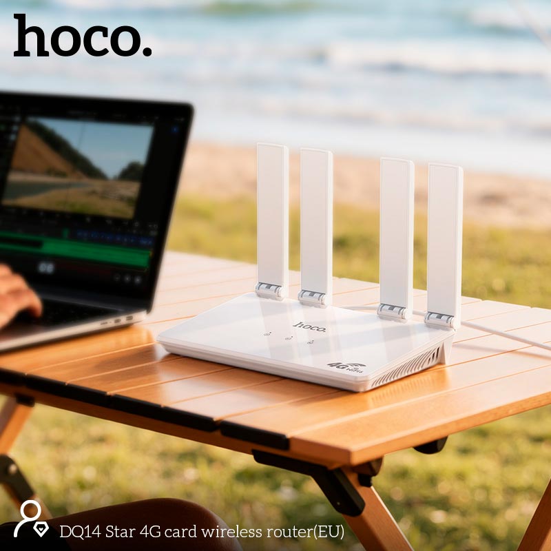 Роутер HOCO Star 4G card wireless router DQ14 (EU) |Micro SIM, Wi-Fi 286Mbps, LAN 100Mbps| white (87195) Белый на картинке №7