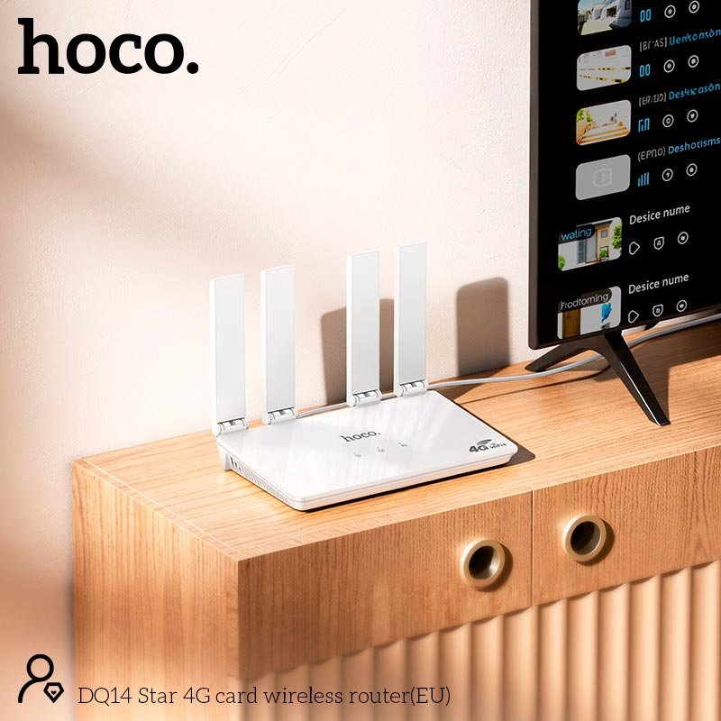 Роутер HOCO Star 4G card wireless router DQ14 (EU) |Micro SIM, Wi-Fi 286Mbps, LAN 100Mbps| white (87195) Белый на картинке №8