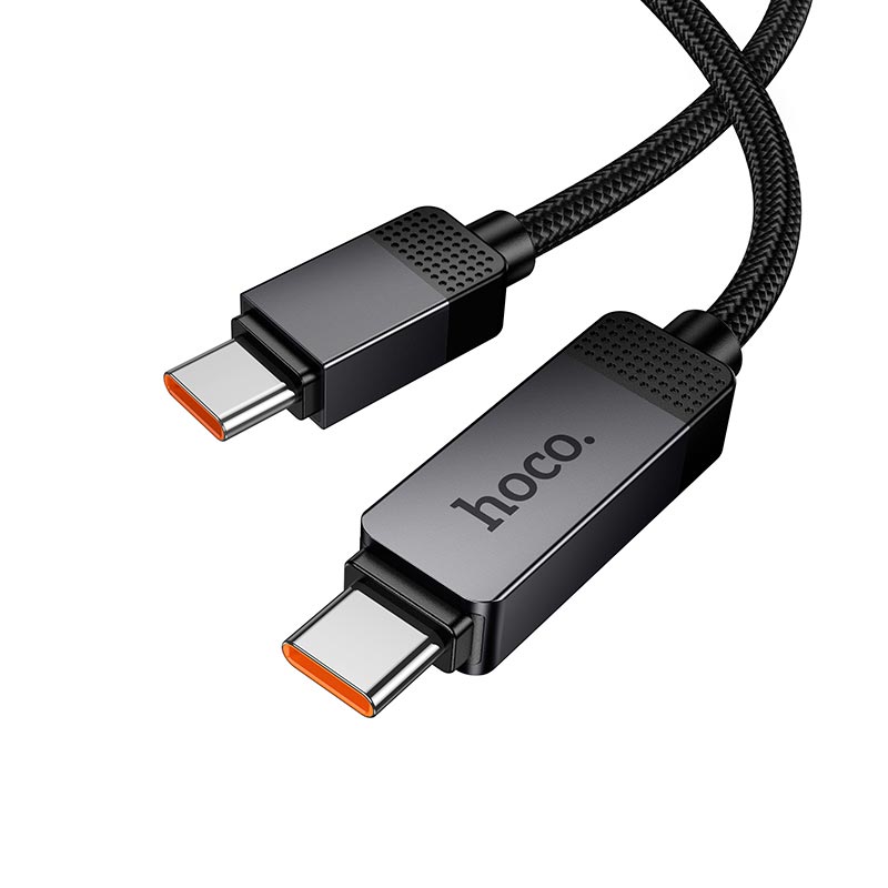 Кабель HOCO USB-C to USB-C Matrix charging data cable with digital display U154 |1.2m, 60W/3A| black (6942007681797) Черный на картинке №4