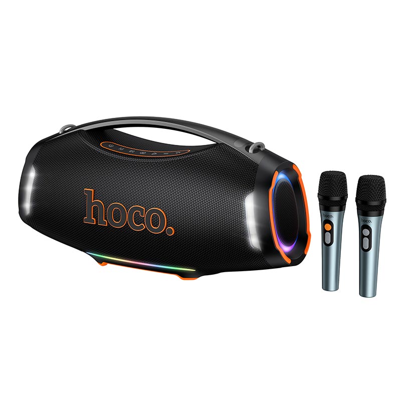 Акустика-караоке HOCO Wave BT speaker HT4 Max IPX4 |BT5.3, USB/TF/FM/UAX, TWS, 550W, 10h| black (6942007680998) Чорний на малюнкі №2