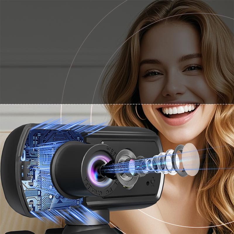 Web Камера Meetion USB Wired PC Web Camera |720p, 30FPS| black (CAM500) Черный на картинке №10