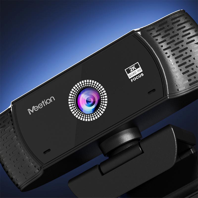 Web Камера Meetion USB Wired PC Web Camera |1080p, 30FPS, Stereo Mic| black (CAM601) Чорний на малюнкі №11