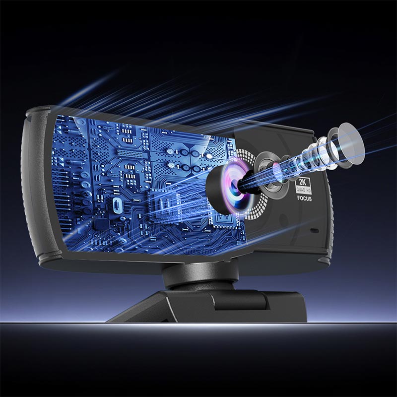 Web Камера Meetion USB Wired PC Web Camera |1080p, 30FPS, Stereo Mic| black (CAM601) Чорний на малюнкі №9