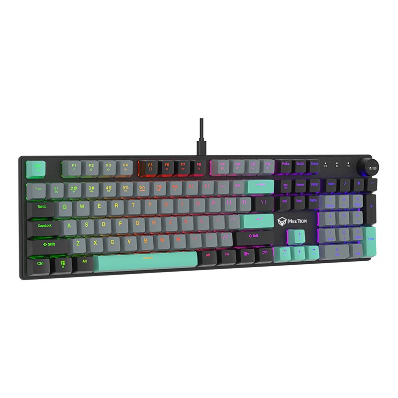 Игровая клавиатура MEETION Wired Mechanical Keyboard Red Switch |UA Layouts, USB-C| black (MK009RDP) Черный на картинке №11