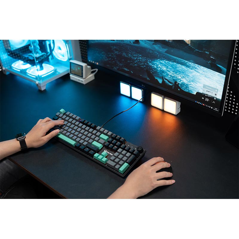 Игровая клавиатура MEETION Wired Mechanical Keyboard Red Switch |UA Layouts, USB-C| black (MK009RDP) Черный на картинке №14
