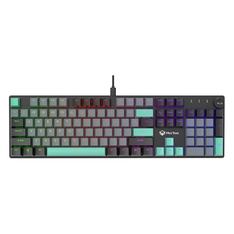 Игровая клавиатура MEETION Wired Mechanical Keyboard Red Switch |UA Layouts, USB-C| black (MK009RDP) Черный на картинке №2