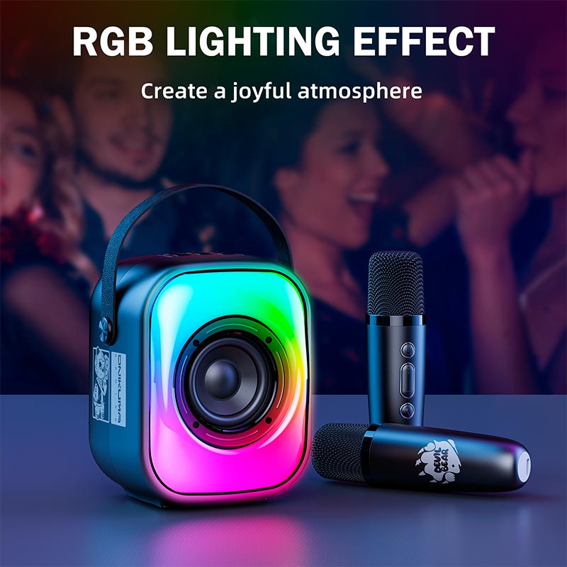 Акустика-караоке Onikuma L7 with 2 mic RGB IPX4 |BT5.3, USB/TF/AUX, 5W, 5h| beige (L7_Beige) Бежевий на малюнкі №10