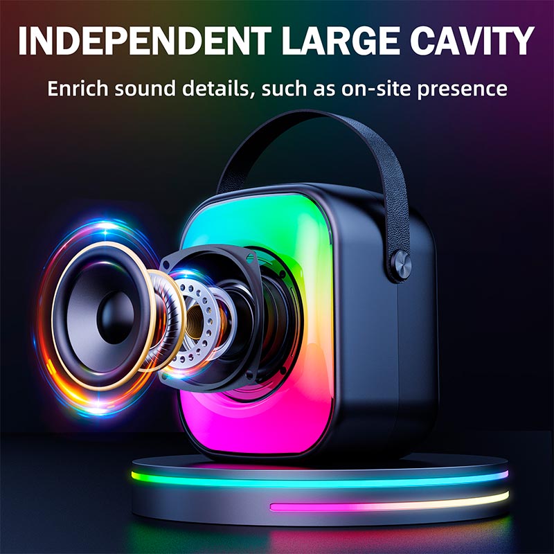 Акустика-караоке Onikuma L7 with 2 mic RGB IPX4 |BT5.3, USB/TF/AUX, 5W, 5h| beige (L7_Beige) Бежевий на малюнкі №6