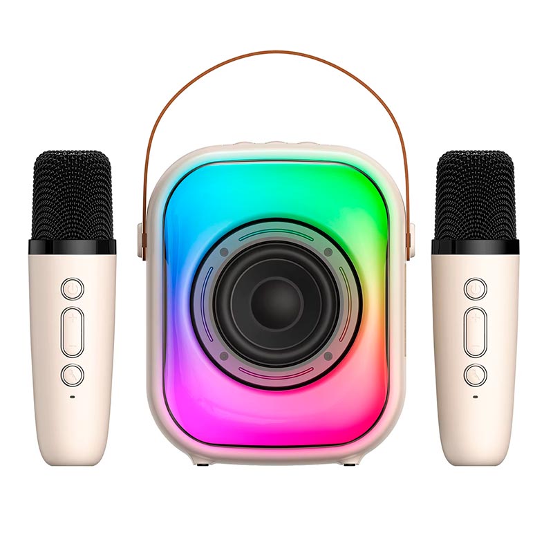 Акустика-караоке Onikuma L7 with 2 mic RGB IPX4 |BT5.3, USB/TF/AUX, 5W, 5h| pink (L7_pink) Рожевий на малюнкі №11