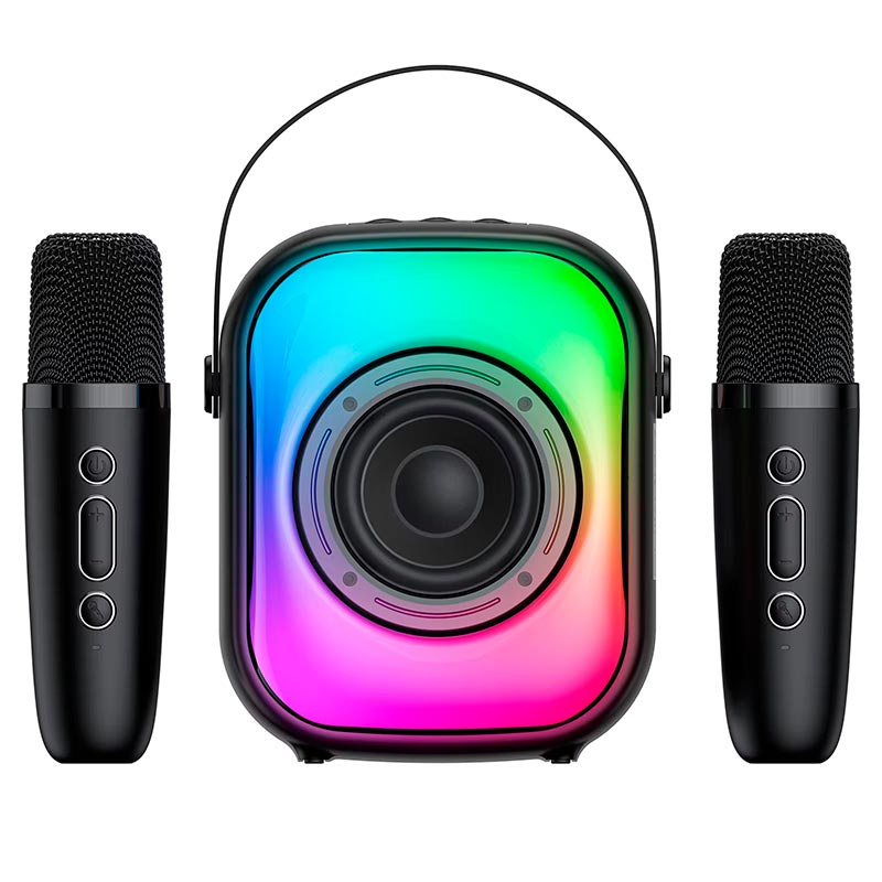 Акустика-караоке Onikuma L7 with 2 mic RGB IPX4 |BT5.3, USB/TF/AUX, 5W, 5h| pink (L7_pink) Рожевий на малюнкі №2