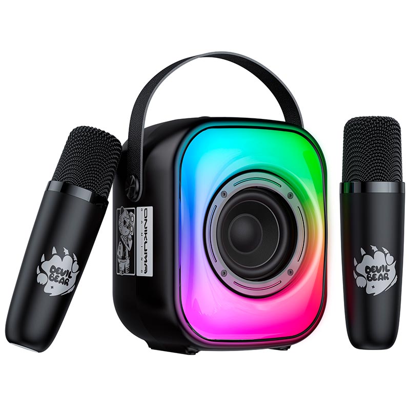 Акустика-караоке Onikuma L7 with 2 mic RGB IPX4 |BT5.3, USB/TF/AUX, 5W, 5h| pink (L7_pink) Рожевий на малюнкі №7