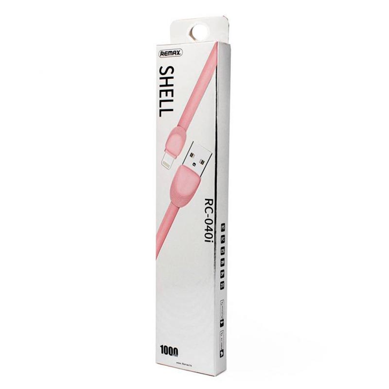 Кабель Lightning REMAX Shell RC-040i pink (RC-040i pink) Розовый на картинке №3