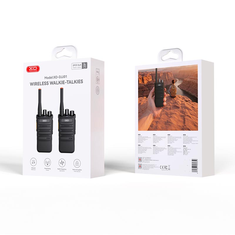 Рація XO-DJJ01 Walkie Talkie |13h, 4km Max| black-grey (6975837582859) Чорний на малюнкі №3
