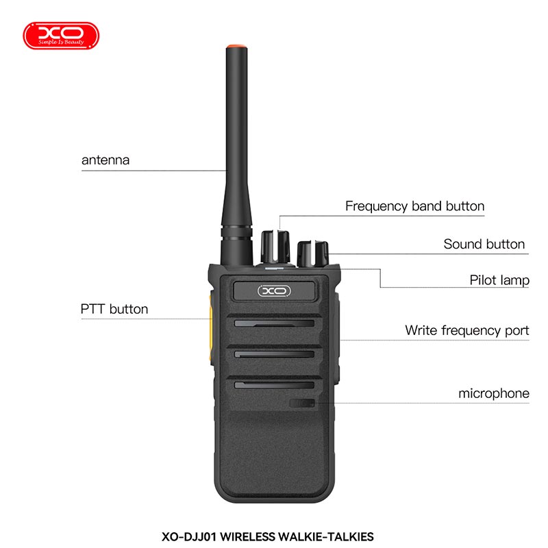 Рація XO-DJJ01 Walkie Talkie |13h, 4km Max| black-grey (6975837582859) Чорний на малюнкі №5