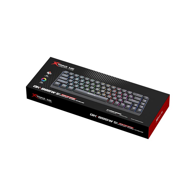 Клавиатура XTRIKE ME Tri-mode mechanical wireless keyboard GK-995W WH |68 Keys, BT/2.4G/Type-C, RGB, EN Layout| black (GK-995W BK) Черный на картинке №11