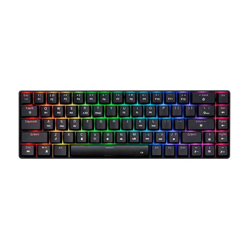 Клавиатура XTRIKE ME Tri-mode mechanical wireless keyboard GK-995W WH |68 Keys, BT/2.4G/Type-C, RGB, EN Layout| black (GK-995W BK) Черный на картинке №12