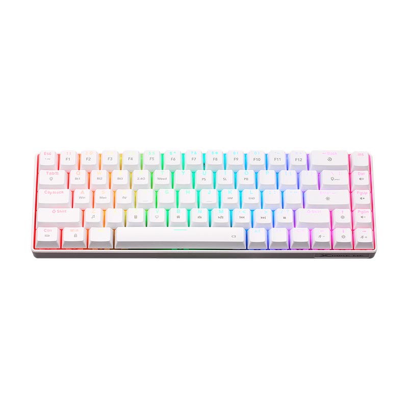 Клавиатура XTRIKE ME Tri-mode mechanical wireless keyboard GK-995W WH |68 Keys, BT/2.4G/Type-C, RGB, EN Layout| black (GK-995W BK) Черный на картинке №6