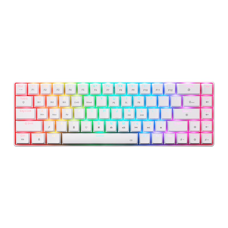 Клавиатура XTRIKE ME Tri-mode mechanical wireless keyboard GK-995W WH |68 Keys, BT/2.4G/Type-C, RGB, EN Layout| black (GK-995W BK) Черный на картинке №7