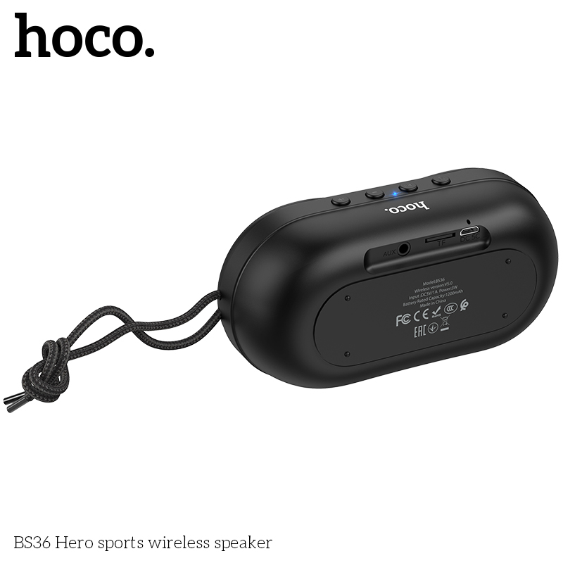 Акустика HOCO Hero sports BT5.0 TWS BS36 |AUX, TF CARD, FM, USB| black (6931474727497) Черный на картинке №5