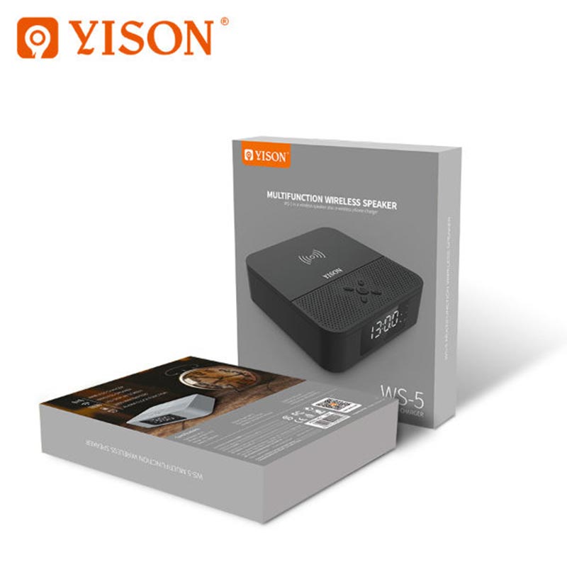 Акустика YISON with Qi Charger WS-5 |3W*2| black Черный на картинке №3