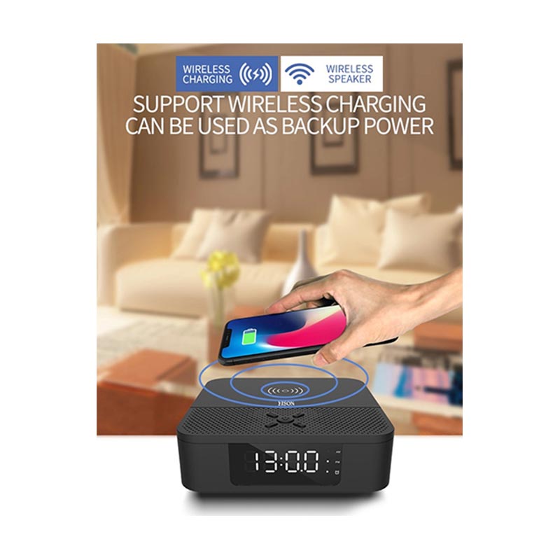 Акустика YISON with Qi Charger WS-5 |3W*2| black Черный на картинке №6