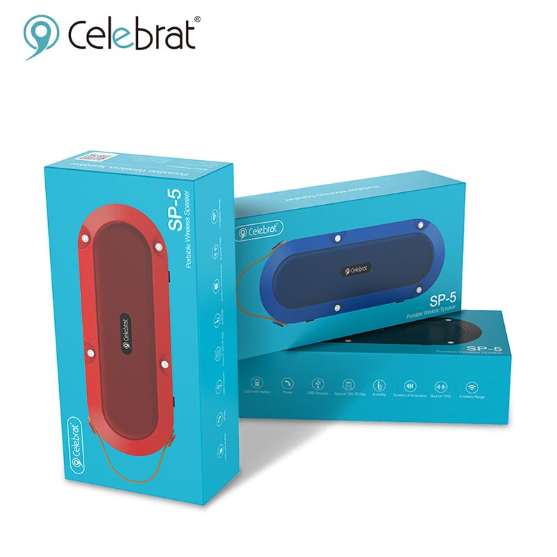 Акустика CELEBRAT Outdoor SP-5 |BT5.0, TWS, IPX7| red Красный на картинке №3